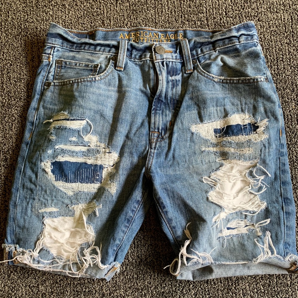 Men Stitched Jean Shorts Size 31
